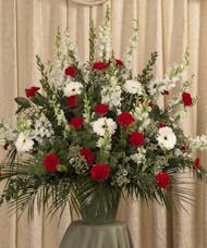 Red & White Funeral Urn