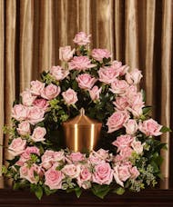 Pink Roses Cremation Tribute