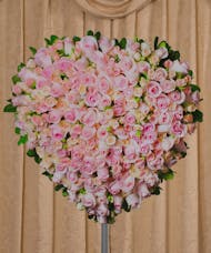 Pink Roses Large Solid Heart