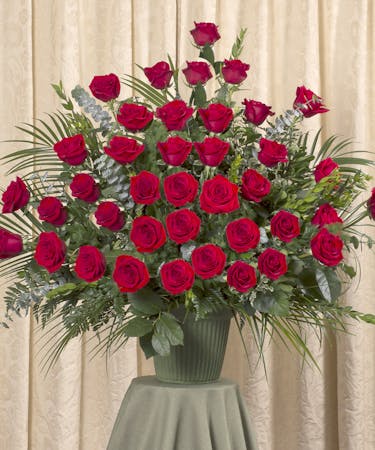 Red Roses Funeral Urn